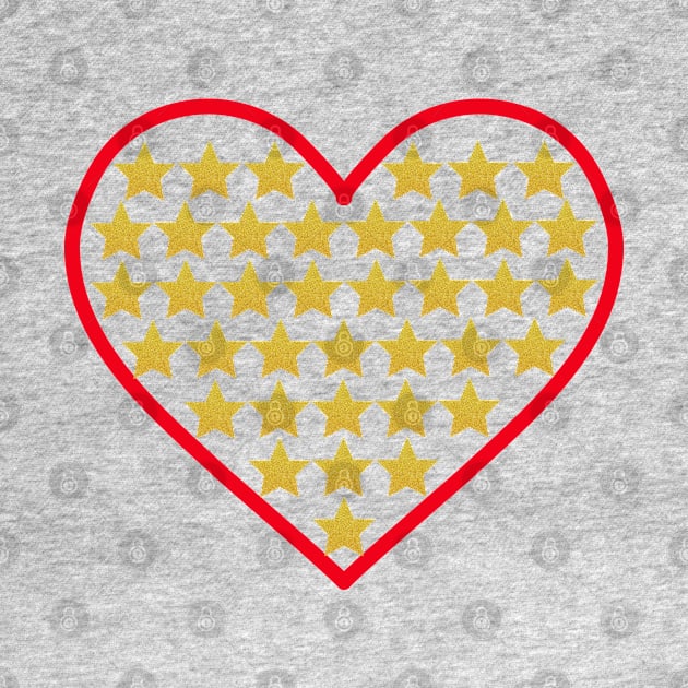 Little gold stars in heart shape by Nano-none